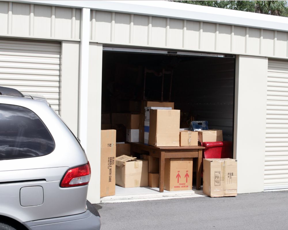 Boxes stored safely in a Pennsylvania storage unit